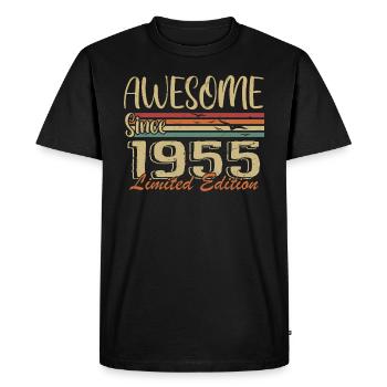 Legends Are Born In 1955 Vintage 1955 - Men's Premium Organic T-Shirt - black - Front - Nico (187cm)