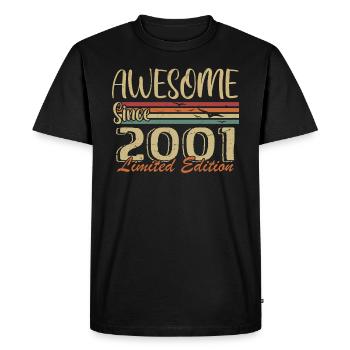 Legends Were Born In 2001 Vintage 2001 - Men's Premium Organic T-Shirt - black - Front - Nico (187cm)