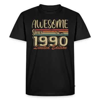 Legends Are Born In 1990 Vintage 1990 - Men's Premium Organic T-Shirt - black - Front - Nico (187cm)