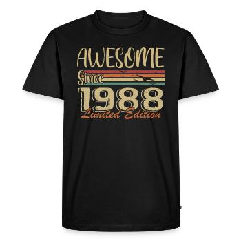 Legends Are Born In 1988 Vintage 1988 - Men's Premium Organic T-Shirt - black - Front - Nico (187cm)