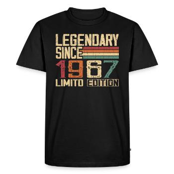Original 1967 Vintage Birthday Gift 1967 - Men's Premium Organic T-Shirt - black - Front - Nico (187cm)