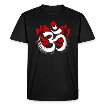 Om Logo Namah Shivaya Mantra Méditation Yoga - T-shirt Premium bio Homme - noir - Devant - Nico (187cm)