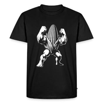 Épis de maïs fort – Pour la musculation et les amateurs de maïs - T-shirt Premium bio Homme - noir - Devant - Nico (187cm)