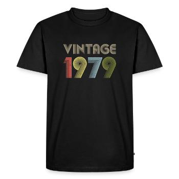 Vintage 43ème cadeau d’anniversaire Né en 1979 - T-shirt Premium bio Homme - noir - Devant - Nico (187cm)