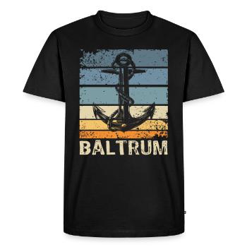 Ancre de la côte de la mer du Nord souvenir Baltrum - T-shirt Premium bio Homme - noir - Devant - Nico (187cm)