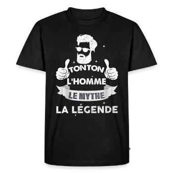 Tonton l homme le mythe la legende - T-shirt Premium bio Homme - noir - Devant - Nico (187cm)