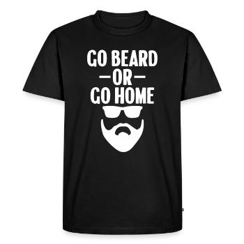Go Beard Or Go Home Men Funny Beard Quote - Men's Premium Organic T-Shirt - black - Front - Nico (187cm)