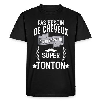 Super tonton Chauve - T-shirt Premium bio Homme - noir - Devant - Nico (187cm)