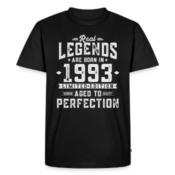 Les légendes sont nées en 1993 - T-shirt Premium bio Homme - noir - Devant - Nico (187cm)