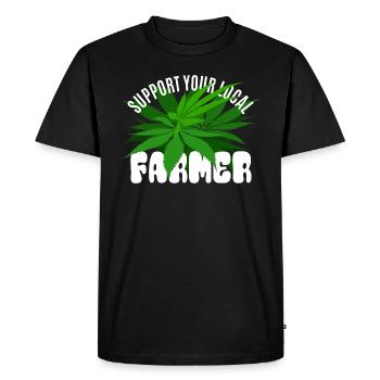 Support your local Farmer - Hemp - Men's Premium Organic T-Shirt - black - Front - Nico (187cm)