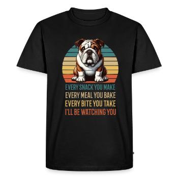 Every Snack you make English Bulldog Bully - Men's Premium Organic T-Shirt - black - Front - Nico (187cm)