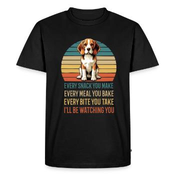 Every Snack You make Beagle Beagle Owner Dog - Men's Premium Organic T-Shirt - black - Front - Nico (187cm)