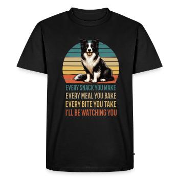 Every Snack You make Border Collie Collies - Men's Premium Organic T-Shirt - black - Front - Nico (187cm)