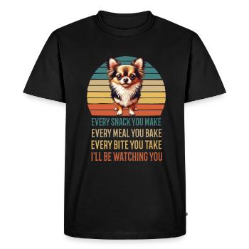 Every Snack you make Chihuahua Chihuahuabesitzer - Men's Premium Organic T-Shirt - black - Front - Nico (187cm)