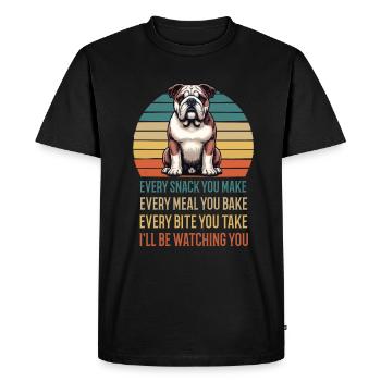 Every Snack you make English Bulldog Bully - Men's Premium Organic T-Shirt - black - Front - Nico (187cm)