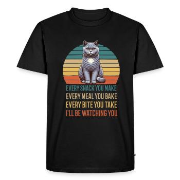 Every snack you make British Shorthair Cat Cats - Men's Premium Organic T-Shirt - black - Front - Nico (187cm)