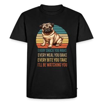 Every Snack you make Pugs Pugs Owners - Men's Premium Organic T-Shirt - black - Front - Nico (187cm)