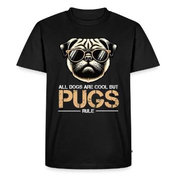 All Dogs Are Cool Pug Pugs Pug Owner Pug Fan - Men's Premium Organic T-Shirt - black - Front - Nico (187cm)