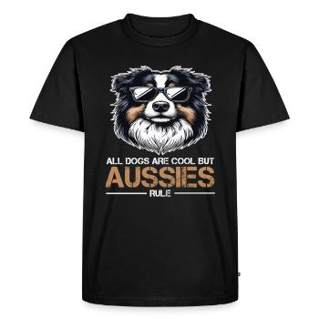 All Dogs are Cool Australian Shepherd Aussie - Men's Premium Organic T-Shirt - black - Front - Nico (187cm)