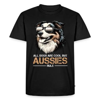 All Dogs are Cool Australian Shepherd Aussie - Men's Premium Organic T-Shirt - black - Front - Nico (187cm)