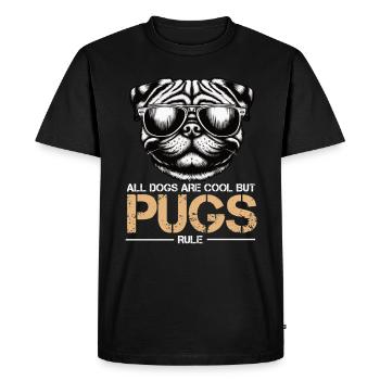All Dogs Are Cool Pug Pugs Pug Owner Pug Fan - Men's Premium Organic T-Shirt - black - Front - Nico (187cm)