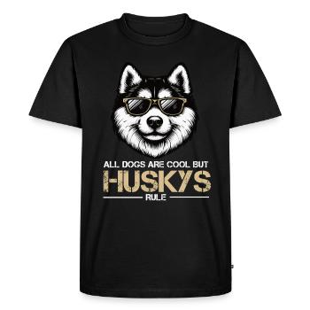 All dogs are cool Husky Husky Owner Husky Owner Husky Owner - Men's Premium Organic T-Shirt - black - Front - Nico (187cm)