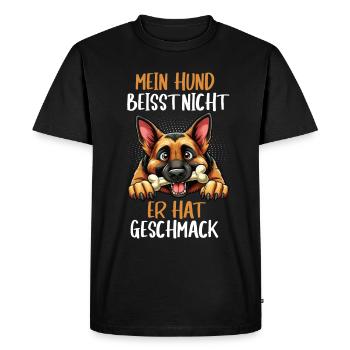Mein Hund Beisst Nicht Deutscher Schäferhund - Männer Premium Bio T-Shirt - Schwarz - Vorne - Nico (187cm)