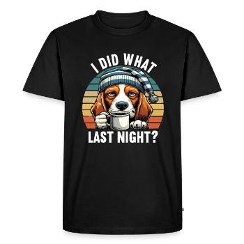J’ai fait ce que la nuit dernière Beagle Beagle propriétaire Beagl - T-shirt Premium bio Homme - noir - Devant - Nico (187cm)