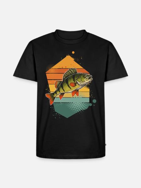 Barsch Angeln Raubfisch - Männer Premium Bio T-Shirt - Schwarz