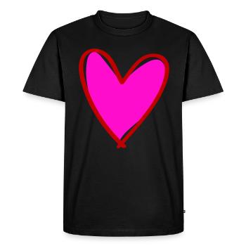 Dessin du cœur Symbole Amour - T-shirt Premium bio Homme - noir - Devant - Nico (187cm)