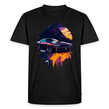 Voiture de sport classique - T-shirt Premium bio Homme - noir - Devant - Nico (187cm)