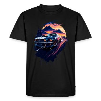 Voiture de sport classique - T-shirt Premium bio Homme - noir - Devant - Nico (187cm)