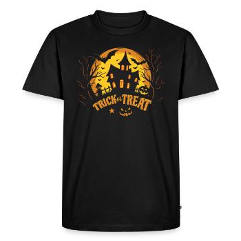 Maison hantée d’Halloween - effrayant - trick or treat - T-shirt Premium bio Homme - noir - Devant - Nico (187cm)
