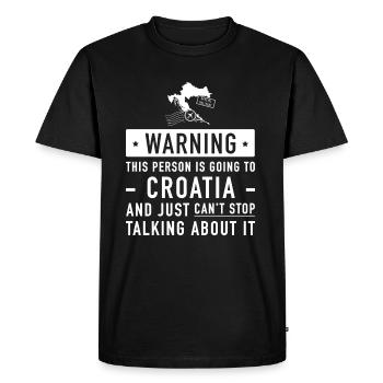 Original Croatia holiday gift - Men's Premium Organic T-Shirt - black - Front - Nico (187cm)