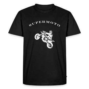 Supermotooo, the design for all motorcyclists! - Men's Premium Organic T-Shirt - black - Front - Nico (187cm)