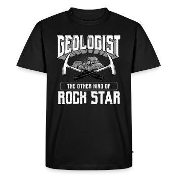 Géologie Géologie Géologues Géosciences pierres - T-shirt Premium bio Homme - noir - Devant - Nico (187cm)