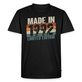 Born in 1992 29 Birthday Gift - Men's Premium Organic T-Shirt - black - Front - Nico (187cm)