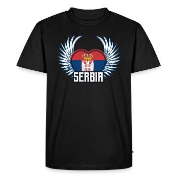 Serbie - T-shirt Premium bio Homme - noir - Devant - Nico (187cm)