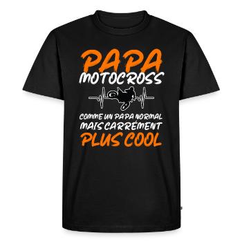 papa motocross cadeau père - T-shirt Premium bio Homme - noir - Devant - Nico (187cm)