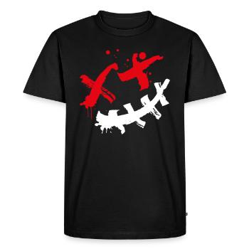 Smilie Techwear Style - T-shirt Premium bio Homme - noir - Devant - Nico (187cm)