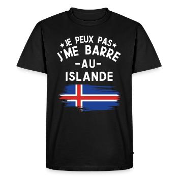 Je Peux Pas J'me Barre Au Islande Vacances - T-shirt Premium bio Homme - noir - Devant - Nico (187cm)