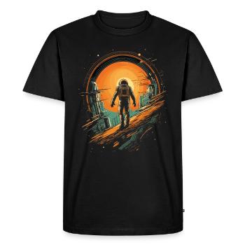 Astronaute de science-fiction Raumfahrer Design - T-shirt Premium bio Homme - noir - Devant - Nico (187cm)