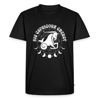 Grande Energie Capricorne - Astrologie Signe du Zodiaque - T-shirt Premium bio Homme - noir - Devant - Nico (187cm)
