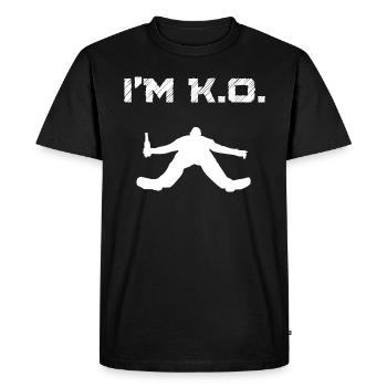 Je suis KO Homme Ivre Évanoui Blackout Coma Blanc - T-shirt Premium bio Homme - noir - Devant - Nico (187cm)