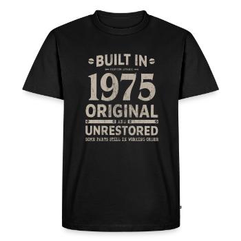 GEBOUWD IN 1975 GRAPPIG 45E VERJAARDAGSGIFT - Mannen Premium Bio T-shirt - zwart - Voor - Nico (187cm)
