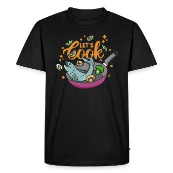 Let’s Cook - Men's Premium Organic T-Shirt - black - Front - Nico (187cm)