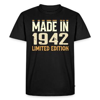 Cadeau Anniversaire 1942 Génial Depuis 1942 Retro - T-shirt Premium bio Homme - noir - Devant - Nico (187cm)