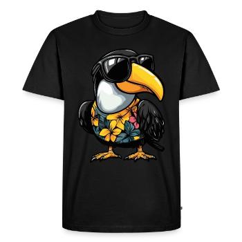 Toucan Bird Comic Funny Summer - Men's Premium Organic T-Shirt - black - Front - Nico (187cm)