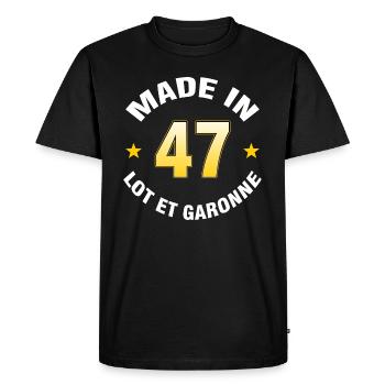 Lot et Garonne - T-shirt Premium bio Homme - noir - Devant - Nico (187cm)