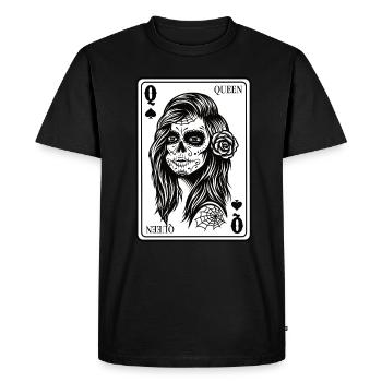 King And Queen Skull - 1/2 Card Hearts Flush - T-shirt Premium bio Homme - noir - Devant - Nico (187cm)
